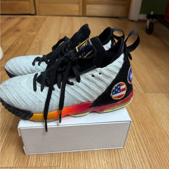 LEBRON JAMES ESPACE . Black and Gold Slip-On Sneakers with Textured Fabric - Picture 2 of 4